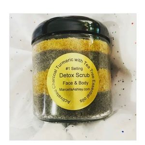 Activated Charcoal Turmeric & Tea Tree Essential oil detox Scrub for face & body